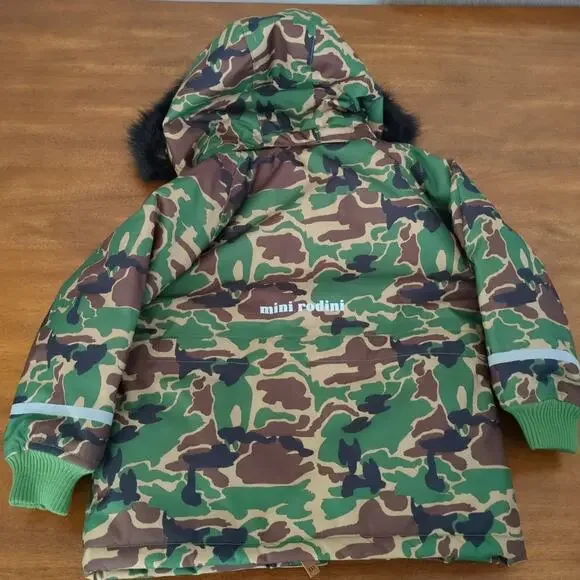 Mini Rodini K2 Camo Parka Green kids/girls/boys - Jacket size -92/98 (2T) NNT